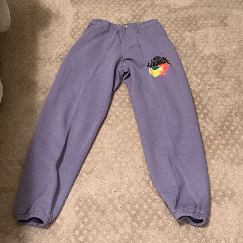 Men's Purple Sweatpants with Graphic Design